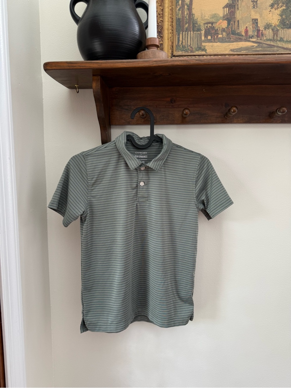 Boys' striped performance polo shirt Size Medium- 8/9